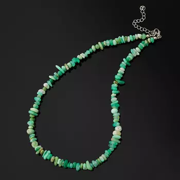 Бусы хризопраз (биж. сплав, сталь хир.) 45 см (+7 см)