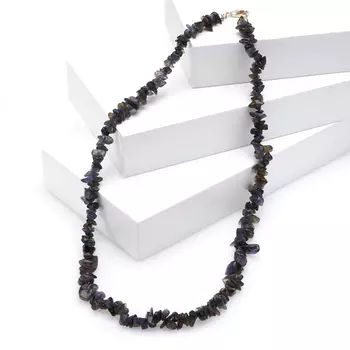 Бусы иолит (кордиерит) 46 см (биж. сплав)