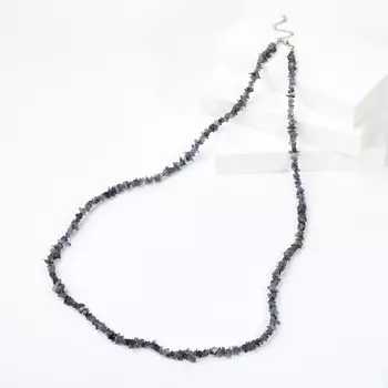 Бусы иолит (кордиерит) (биж. сплав) длинные 84 см (+7 см)