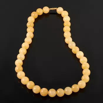 Бусы кальцит желтый 12 мм 47 см (биж. сплав)