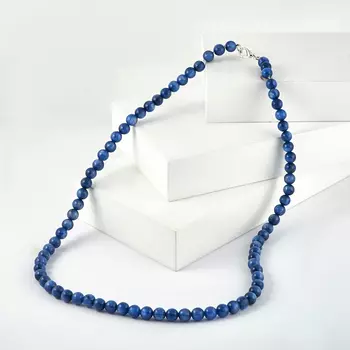 Бусы кианит синий (биж. сплав) 6 мм 52 см