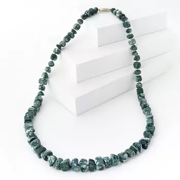 Бусы клинохлор (серафинит) (биж. сплав) длинные 61 см