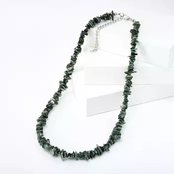 Бусы клинохлор (серафинит) (биж. сплав, сталь хир.) 45 см (+7 см)