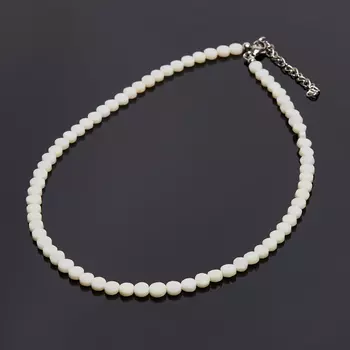 Бусы коралл белый (биж. сплав) 6 мм 44 см (+7 см)