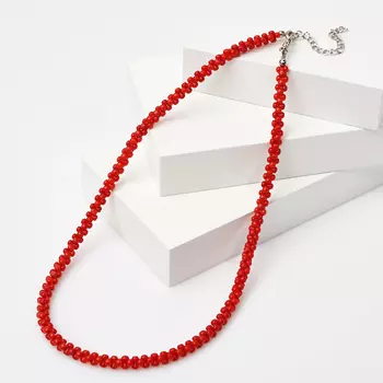 Бусы коралл красный 46 см (+7 см) (биж. сплав)