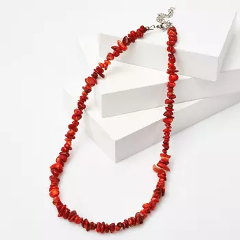 Бусы коралл красный (биж. сплав) 43 см (+7 см)