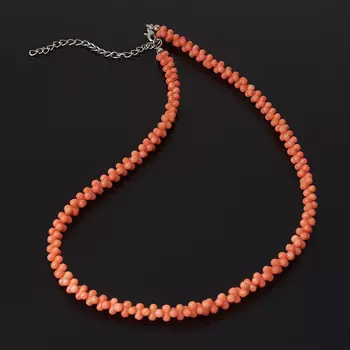 Бусы коралл оранжевый (биж. сплав) 42 см (+7 см)