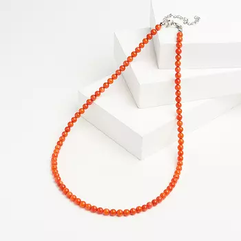 Бусы коралл оранжевый (биж. сплав) 5 мм 46 см (+7 см)