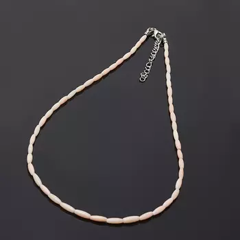 Бусы коралл розовый 45 см (+7 см) (биж. сплав)