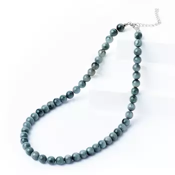 Бусы кошачий глаз (кварцевый) (сталь хир.) 8 мм 46 см (+7 см)