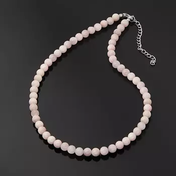 Бусы кунцит (биж. сплав, сталь хир.) 7 мм 45 см (+7 см)