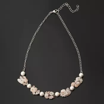 Бусы кунцит (биж. сплав, сталь хир.) (колье) 41 см (+7 см)