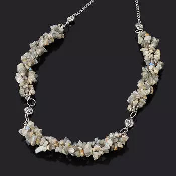 Бусы лабрадор (биж. сплав) (колье) длинные 78 см