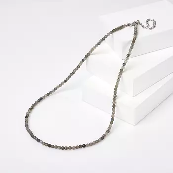 Бусы лабрадор (биж. сплав, сталь хир.) огранка 4 мм 44 см (+7 см)