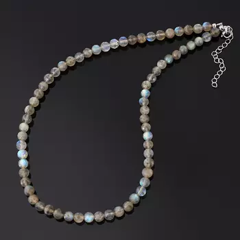 Бусы лабрадор (биж. сплав, сталь хир.) огранка 7 мм 49 см (+7 см)