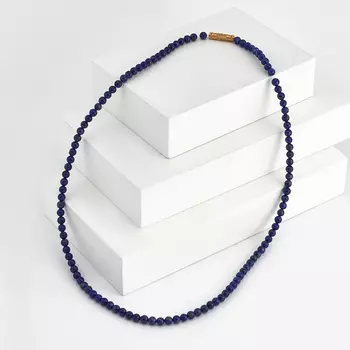 Бусы лазурит 4 мм 48 см (биж. сплав)