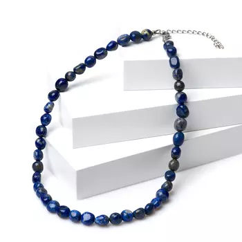 Бусы лазурит (биж. сплав) 49 см (+7 см)