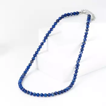 Бусы лазурит (биж. сплав) 6 мм 49 см (+7 см)