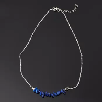 Бусы лазурит (биж. сплав) (колье) 49 см (+7 см)