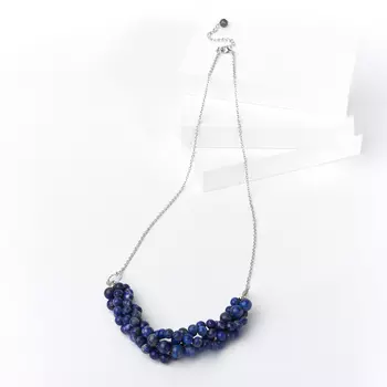 Бусы лазурит (биж. сплав, сталь хир.) (колье) длинные 71 см (+7 см)