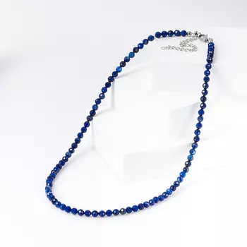 Бусы лазурит (биж. сплав, сталь хир.) огранка 4 мм 43 см (+7 см)