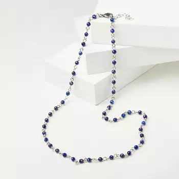 Бусы лазурит (биж. сплав, сталь хир.) трансформер 4 мм 51 см (+3 см)