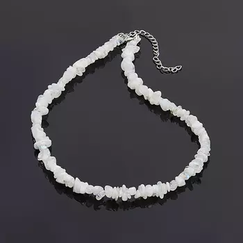 Бусы лунный камень 45 см (+7 см) (биж. сплав)