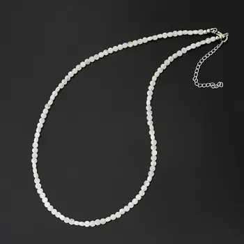 Бусы лунный камень (адуляр) (биж. сплав, сталь хир.) огранка 4 мм 47 см (+7 см)