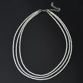 Бусы лунный камень (адуляр) (биж. сплав, сталь хир.) огранка 3 мм 44 см (+7 см)