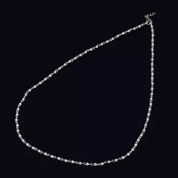 Бусы лунный камень (адуляр) (биж. сплав, сталь хир.) трансформер длинные 4 мм 71 см (+3 см)