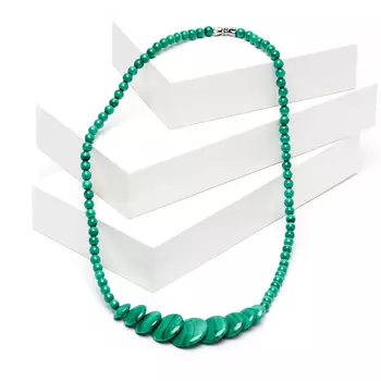 Бусы малахит 43 см (биж. сплав)
