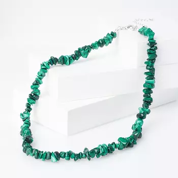 Бусы малахит 49 см (+7 см) (биж. сплав)