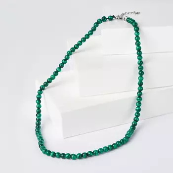 Бусы малахит (биж. сплав) 5 мм 38 см (+4 см)