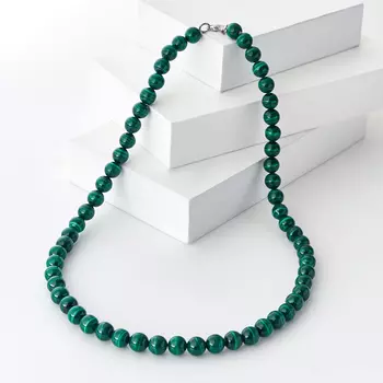 Бусы малахит (биж. сплав) 8 мм 49 см