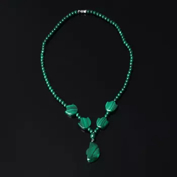 Бусы малахит (биж. сплав) (колье) 44 см