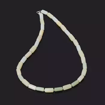 Бусы нефрит белый (биж. сплав) 46 см