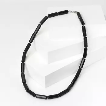 Бусы нефрит черный (биж. сплав) 44 см