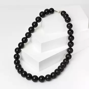 Бусы нефрит черный (биж. сплав) 47 см