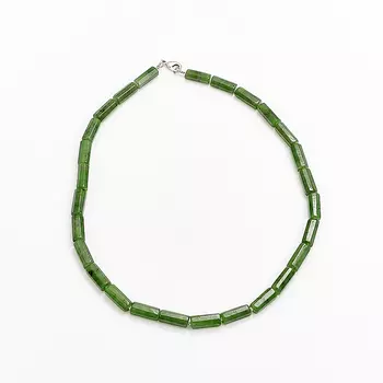 Бусы нефрит зеленый огранка 49 см