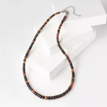 Бусы опал благородный черный (биж. сплав, сталь хир.) 47 см (+7 см)