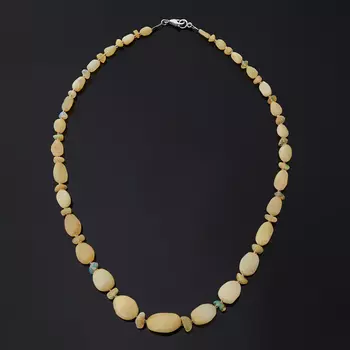 Бусы опал благородный желтый (биж. сплав) 53 см