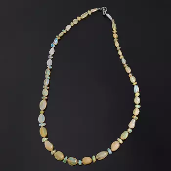 Бусы опал благородный желтый (биж. сплав) 54 см