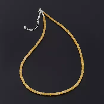 Бусы опал благородный желтый (биж. сплав, сталь хир.) 43 см (+7 см)