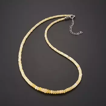 Бусы опал благородный желтый (биж. сплав, сталь хир.) 45 см (+7 см)