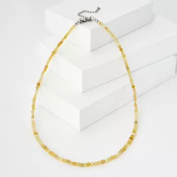 Бусы опал желтый (биж. сплав, сталь хир.) огранка 4 мм 44 см (+7 см)