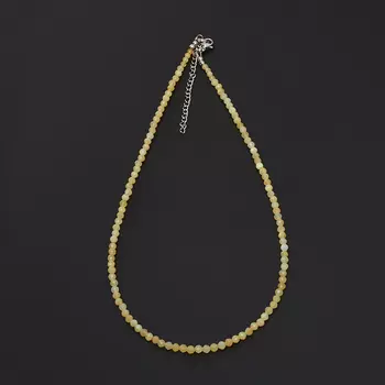 Бусы опал желтый огранка 3 мм 44 см (+7 см) (биж. сплав)