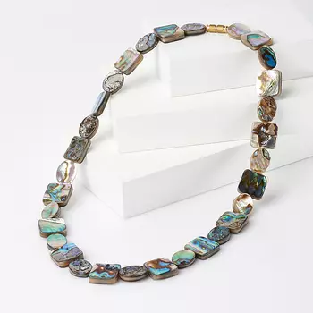 Бусы перламутр галиотис 50 см (биж. сплав)