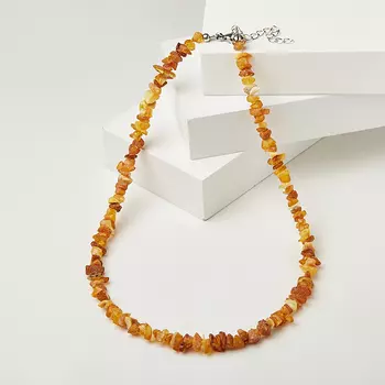 Бусы янтарь (биж. сплав, сталь хир.) 45 см (+7 см)