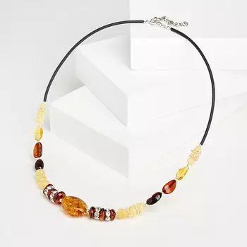 Бусы янтарь пресс (биж. сплав) 43 см (+3 см)