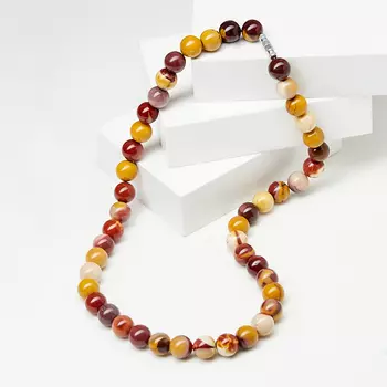 Бусы яшма мукаит (биж. сплав) 10 мм 49 см